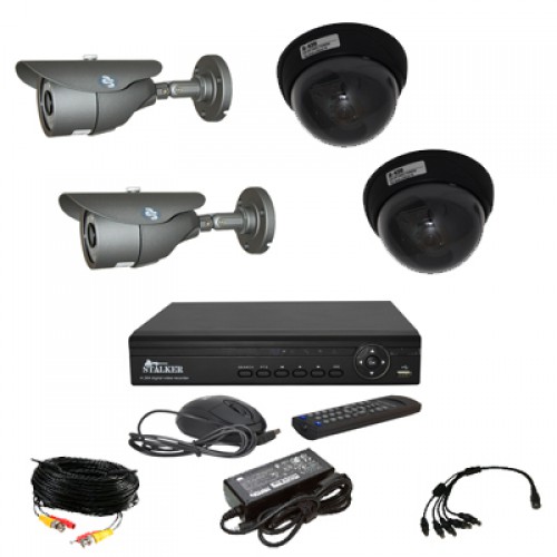 Комплект видеонаблюдения ATIS KIT-DVR-2x2 ECONOM на 2 внутренние + 2 уличные камеры с ИК
