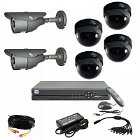 Комплект видеонаблюдения ATIS KIT-DVR-4x2 STANDART на 4 внутренние + 2 уличные камеры с ИК